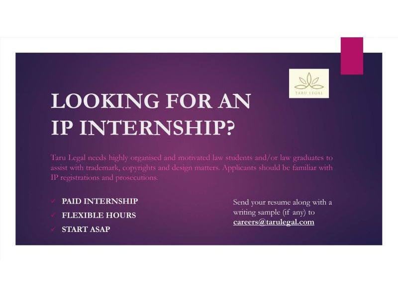 Taru Legal is looking for&nbsp;Interns!